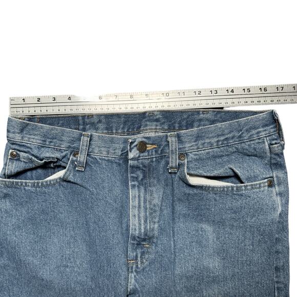 Vintage Y2K Wrangler Light Wash Jeans Skater Fade 34 X 30 Straight - Picture 6 of 8